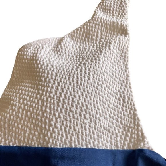 Paper London Cori One Piece Swimsuit Large NWT White Blue Size M - Picture 2 of 9